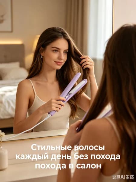 Плойка-гофре, Щипцы-гофре2026 Компактный профессиональный стайлер, керамическое покрытие, пластины 60х12 мм, вращение шнура на 360, дорожный