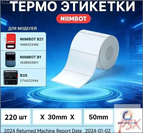 Этикетка для упаковки 30 x 5 см, 220 шт.