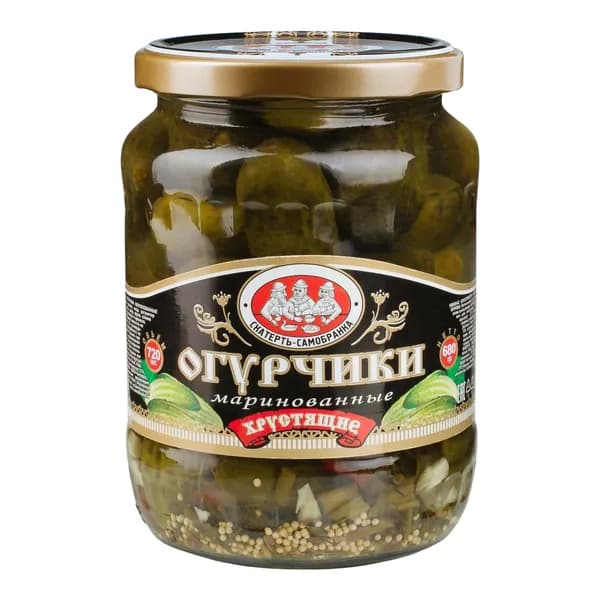 Огурчики Скатерть-Самобранка маринованные хрустящие 680 г