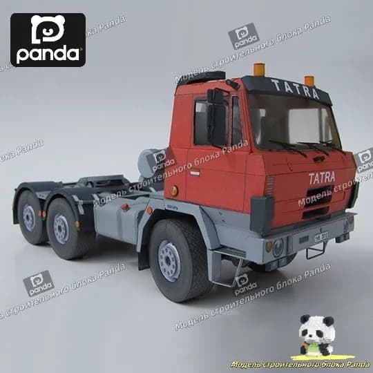 1:32, тоже буксирующий тяжелый грузовик T815 6x6 NTH, бумажная модель автомобиля