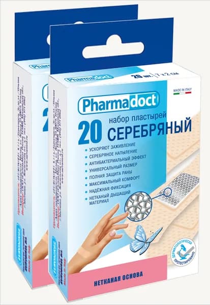 Пластырь с ионами серебра нетканый 7х2 см Pharmadoct
