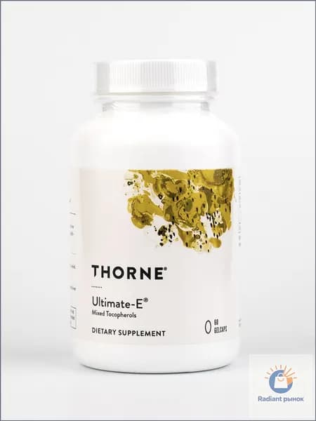 Эксклюзивный препарат Thorne Research, 60 капсул с 500 IU витамина E в желатине