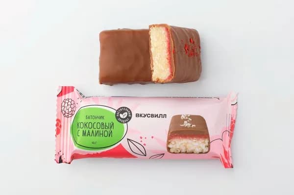Батончик кокосовый с малиной