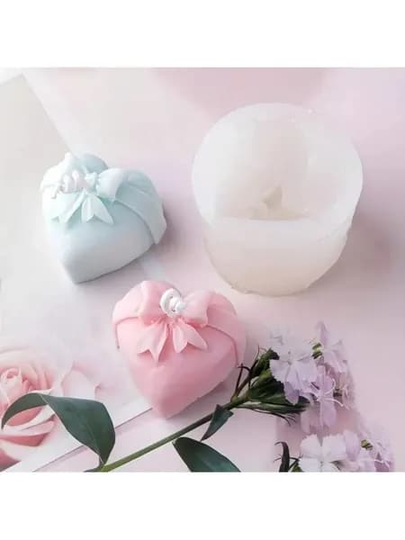 Силиконовая форма 3D Бабочка и сердце для свечей и мыла
