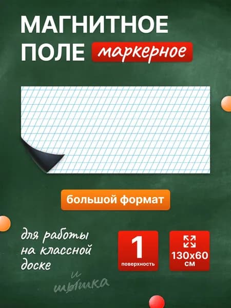 Разлиновка магнитная для школьной доски в частую косую линию 130х60 см. WellKit