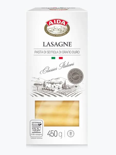 Макароны AIDA Lasagne Лазанья 450 г