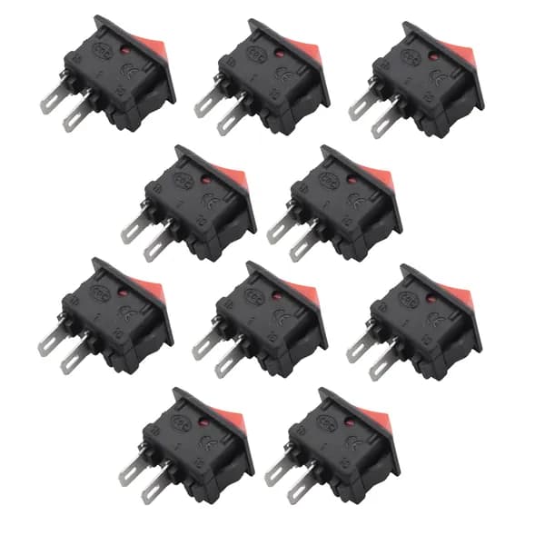 L810 шт. Вкл-выкл KCD11 2Pin 2P черный красный лодка автомобильный кулисный переключатель 3A 250 В 6A 125 кнопка переменного тока KCD1-11 10X15 KCD117