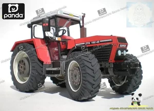 Чешский трактор Zetor 162 45, 1:32, сельскохозяйственная техника, модель из бумаги ручной работы
