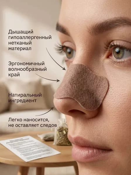 Натуральный пластырь от заложенности носа 50шт