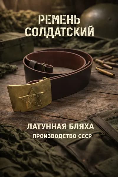 Солдатский ремень с латунной бляхой 1 размер, СССР