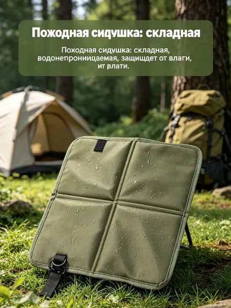Складной туристический коврик для сидения, портативный, водонепроницаемый и влагостойкий, для пеших прогулок, кемпинга и активного отдыха, в развернутом виде 36*32*1 см