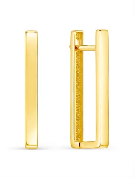GOLDEN CITY Серьги ювелирные Классические Серебро позолоченное 925 пробы