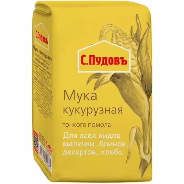 Мука С.Пудовъ кукурузная бум/пак 450г