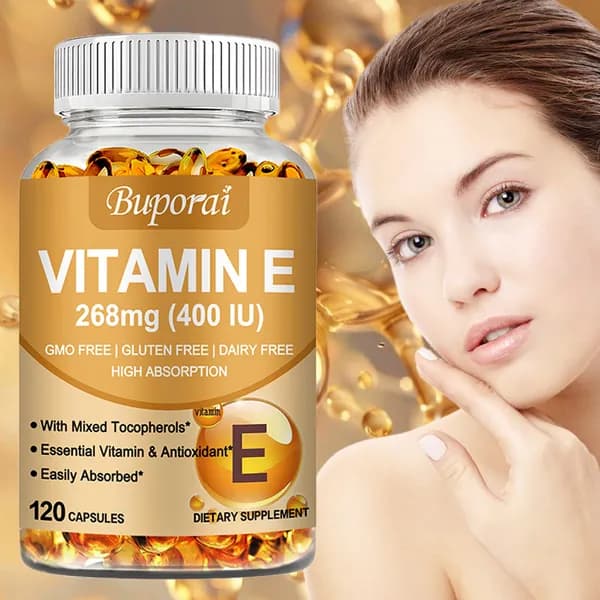 Витаминная добавка Buporai Vitamin E (268 мг) содержит смесь токоферолов, помогающих бороться с окислительным повреждением клеток, вызванным свободными радикалами.