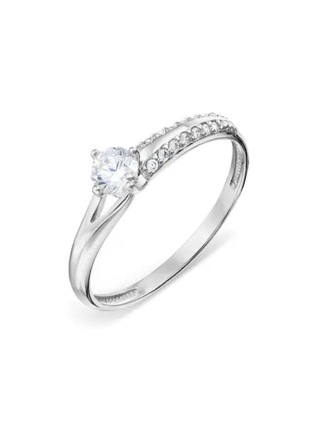Кольцо женское серебряное 925 пробы с фианитами, KARATOV