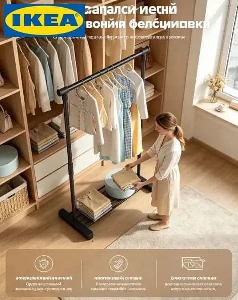 IKEA Вешалка напольная, 119.5 см х 63 см х 35.5 см
