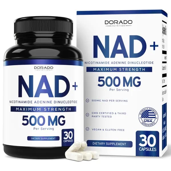 NAD (500 мг на порцию, 95% чистого NAD +), NMN Supplement, NAD никотинамид рибозид (0 вегетарианских капсул)
