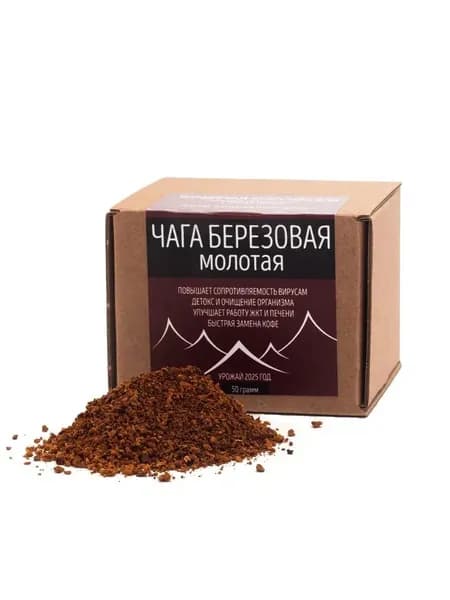Чага березовая молотая 50 грамм