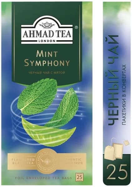 Чай в пакетиках черный Ahmad Tea MINT SYMPHONY (Мята), 25 шт