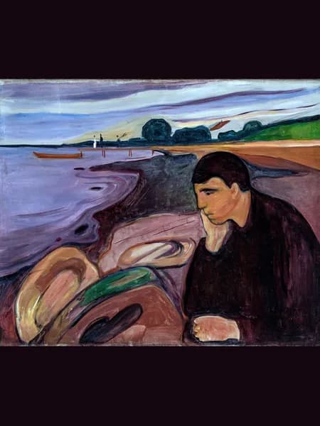 Постер. Эдвард Мунк. Меланхолия. Формат А3.