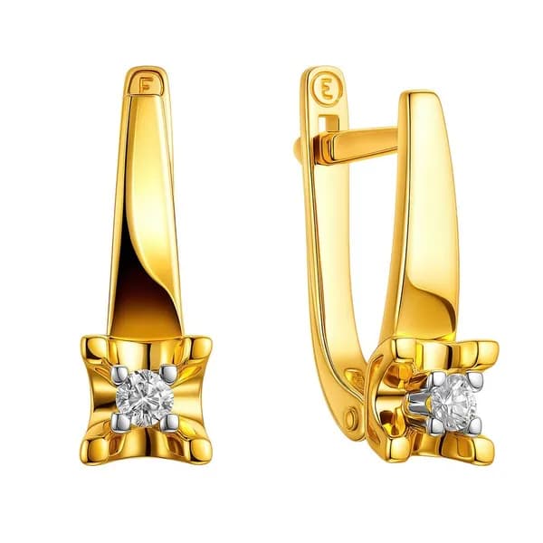 Серьги женские с бриллиантами из красного золота 585 пробы 585GOLD