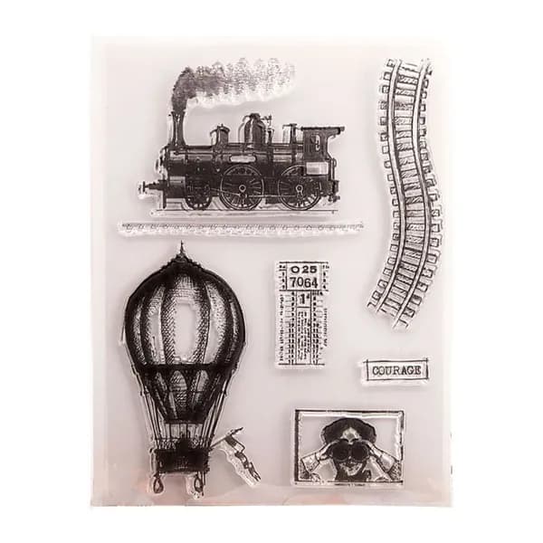 Прозрачный силиконовый уплотнитель T2064 retro train rail горячий воздушный шар