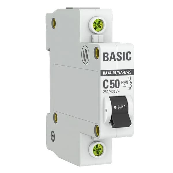 Автоматический выключатель ВА 47-29, 1P 50A 4,5kA EKF Basic mcb4729-1-50C