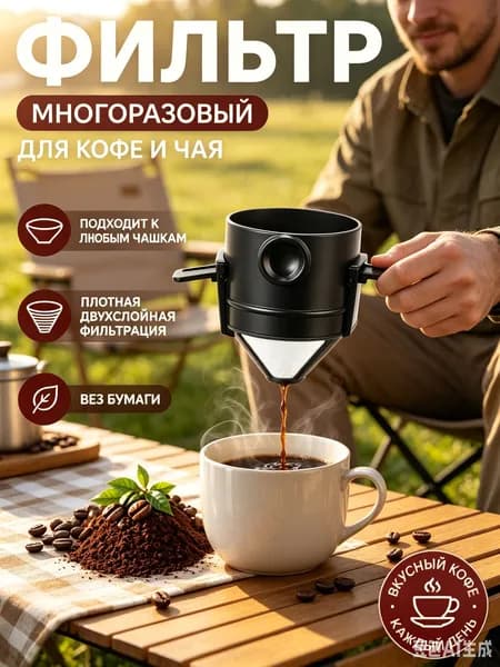 Воронка для заваривания кофе 100 мл 1 шт нержавеющая сталь