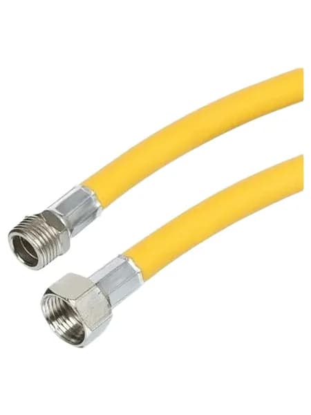 Подводка д/газа полимерная ПВХ (PVC) 1/2" г/ш 0,5 м (жёлтая) Valfex