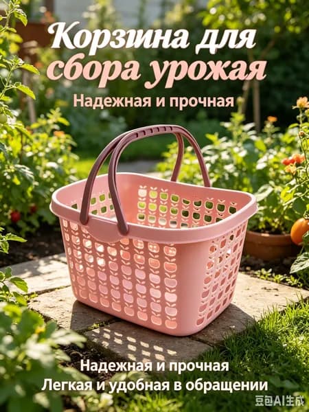 Универсальная пластиковая корзина с двумя ручками для похода за покупками, уборки дома, ванны