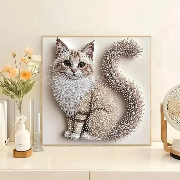 Алмазная мозаика "Кошка" Картина стразами Алмазное хобби 30х30см