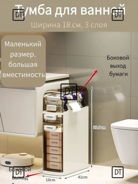 Тумба для ванной,, 18х41х59.5 см
