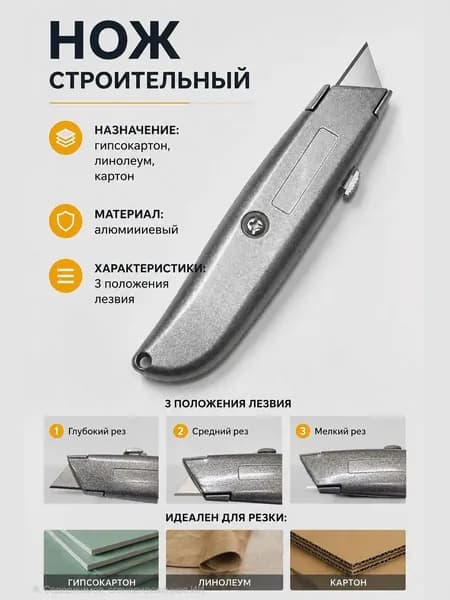 Нож строительный,для линолеума, гипсокартона.