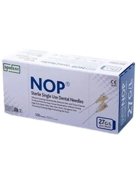 Spident NOP 27G иглы карпульные 0.4*30 мм, 100 шт, инъекционные дентальные стерильные однократного применения