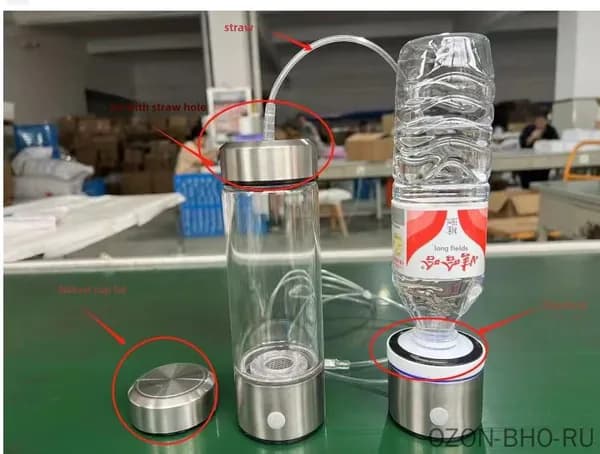 Водородная чаша из прочного щелочного стекла с технологией газоразделения для здорового образа жизни
