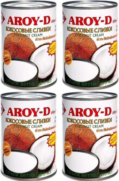 Кокосовые сливки AROY-D, 0,56 л х 4 шт