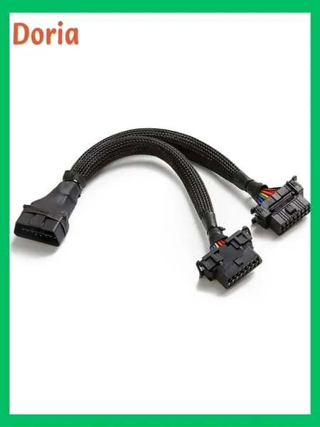 OBD2 Разветвитель 16-контактный, OBD II "Y"-кабель-удлинитель: 1 шт. вилка / 2 шт. розетки (30 см)