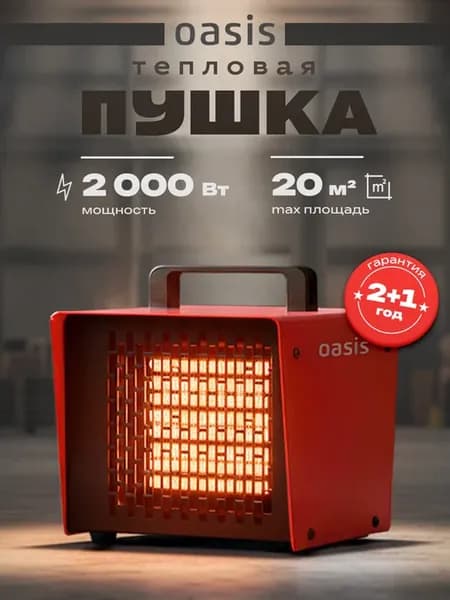 Пушка тепловая электрическая обогреватель для дома 2000 Вт