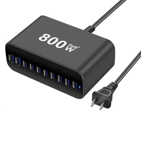 10-портовое зарядное устройство 800W, Черный - US
