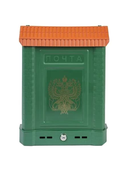 Ящик почтовый Цикл Премиум 6026-00 с металлическим замком, пластик, 39x28x7.5 см, орел, ассорти
