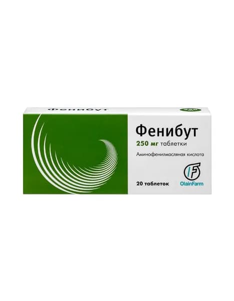 Фенибут, таблетки 250 мг, 20 шт. (Олайнфарм)