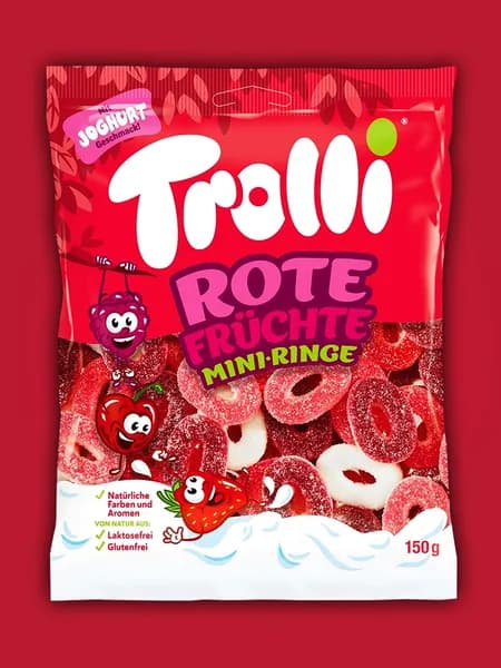 Мармелад TROLLI Ягодные кольца (Rote Fruchte Ringe) 150г Германия