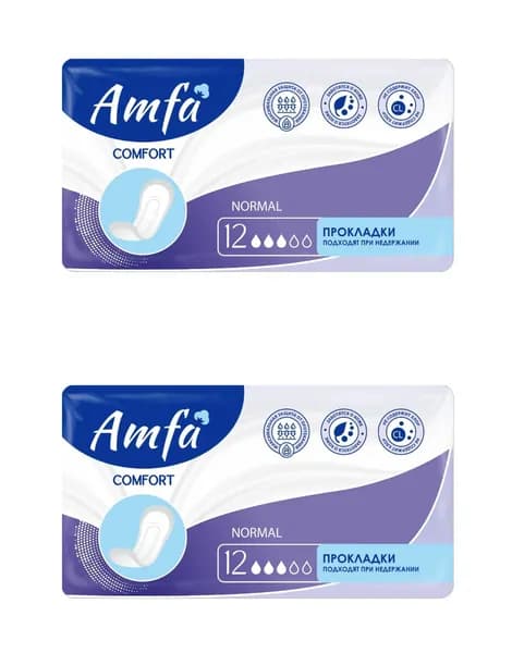 Amfa Прокладки урологические Normal Comfort, 12 штук, 2 упаковки