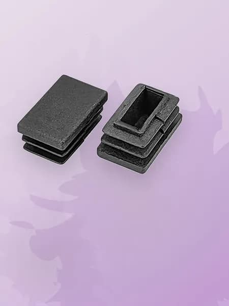 12 черных пластиковых прямоугольных заглушек для ножек мебели, - 15x25 мм