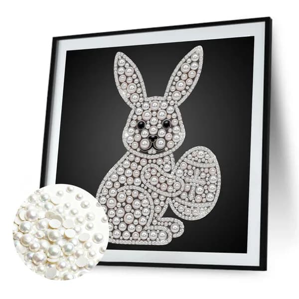 DIY-картина из жемчужных бусин с кроликом, 25 25 см, без рамки