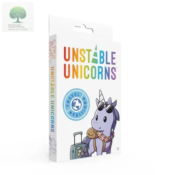 Unstable Unicorns Travel edition Нестабильные Единороги Стратегическая Карточная Игра Для Вечеринок И Развлечений