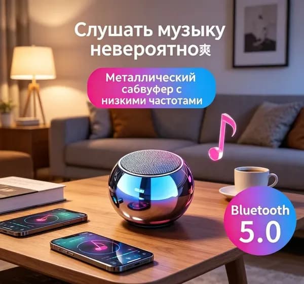 Металлическая Bluetooth колонка, беспроводная, с басом, для телефона