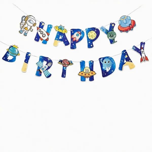 Праздничная гирлянда на день рождения с надписью Happy Birthday, мультяшный баннер с хвостиками для украшения детской комнаты и вечеринки