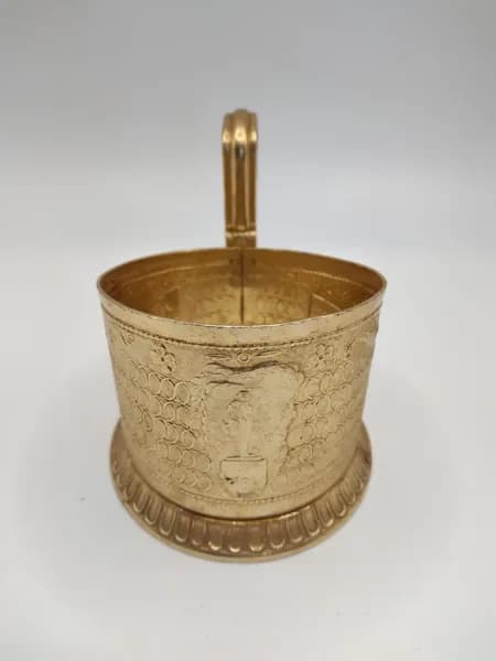 Винтажный советский подстаканник Памятник М. Горького, алюминий, СССР