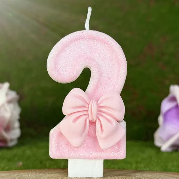 Свечи для торта цифра 0, цифра 1 "2", 7.5 см х 4 см, 1 шт